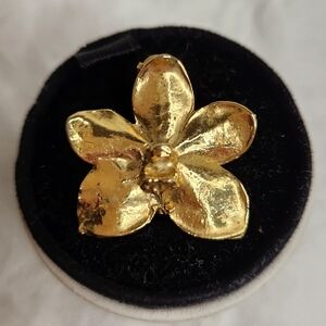 22K Gold Dipped Orchid Brooch Pendant